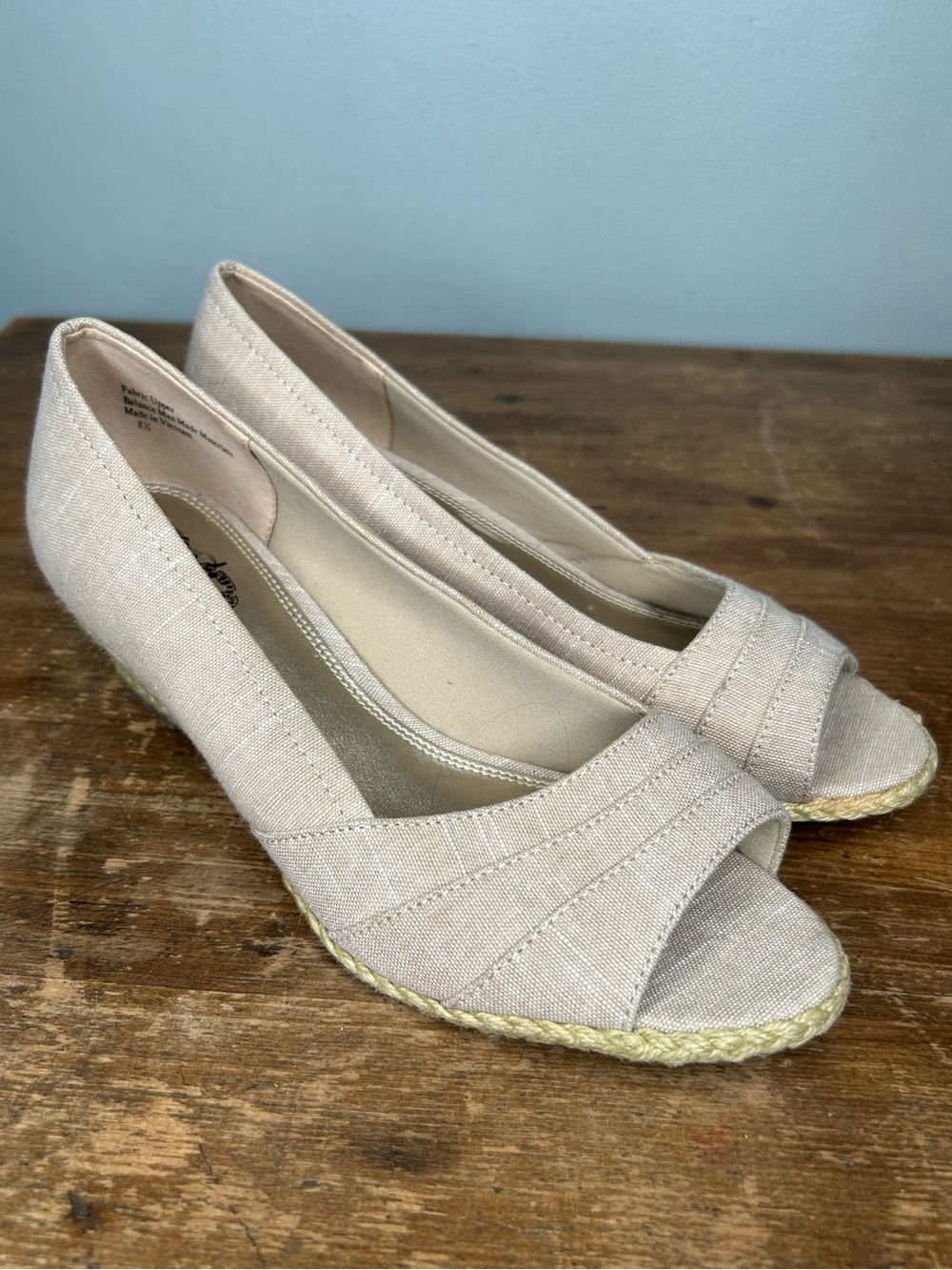 Coach and Four Wedge Peep Toe Espadrille 8.5